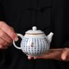 Антикварный чайник с сердечком Sutra Zen, травяная серая глазурь, сине-белая роспись, бытовой чайник, керамическое отверстие для фильтра, одиночный чайник