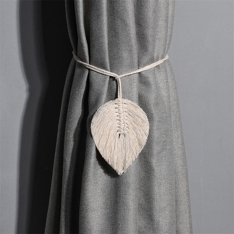 Листья Макраме Подхваты для штор Ручная работа Хлопковые кисти Подхваты для штор Декоративные аксессуары для гостиной Бохо декор