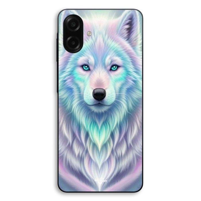 Coque Pour Samsung Galaxy A07 Loup blanc reflet violet Maniacase