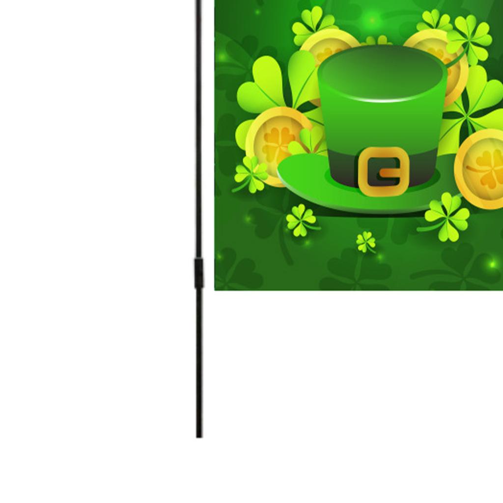 St Patricks Day Flag Double Sided Decorative Machine Washable Irish Garden Flag for Lawn Courtyard P