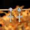 Изысканные серебряные серьги с крестом, висячие серьги, женские вечерние серьги, ювелирные изделия, подарки