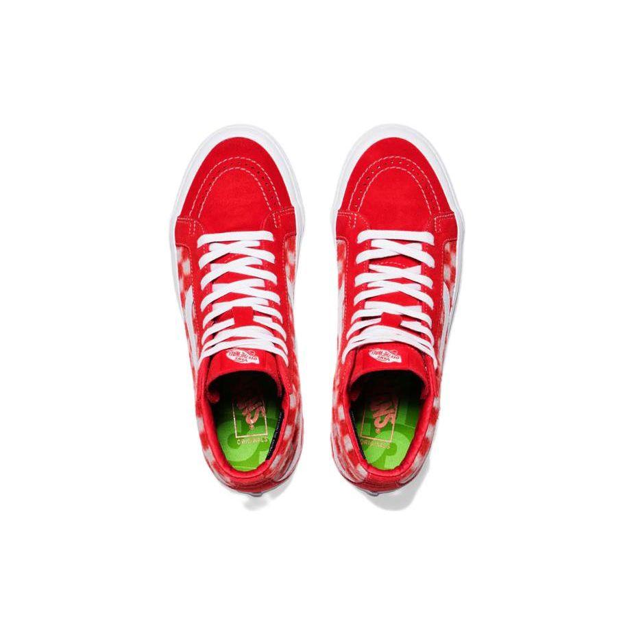 Vans Concepts X Sk8 Vault Og Lx Mohair High Top Skate Shoes Unisex Sneakers Red White Checkered VN0A4BVBY5