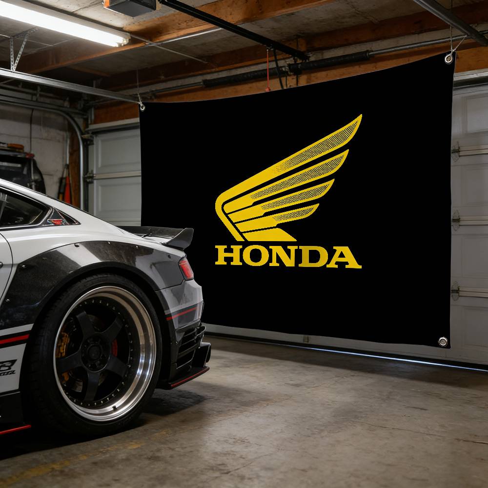 lqdf1 Motorcycle For HONDA Decorative Flag High Quality Polyester Fade Resistant Machine Washable Indoor Outdoor Hanging Banner
