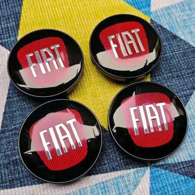 4PCS 60mm Car Wheel Hub Cover Emblem Sticker Accessory For Abarth 500 Tipo FR Panda Argo Freemont Viaggio Bravo Punto Doblo