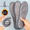 Cozy Thermal Felt Insoles for Men & Women Breathable Shock-Absorbing Winter Boot Inserts with Imitation Rabbit Fur Insoles