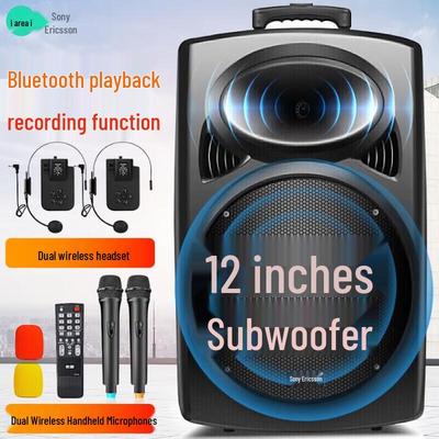 Портативная Bluetooth-колонка Soaiy SA-X36 высокой мощности 12 дюймов с двумя микрофонами, штепсель CN (адаптер в комплекте)