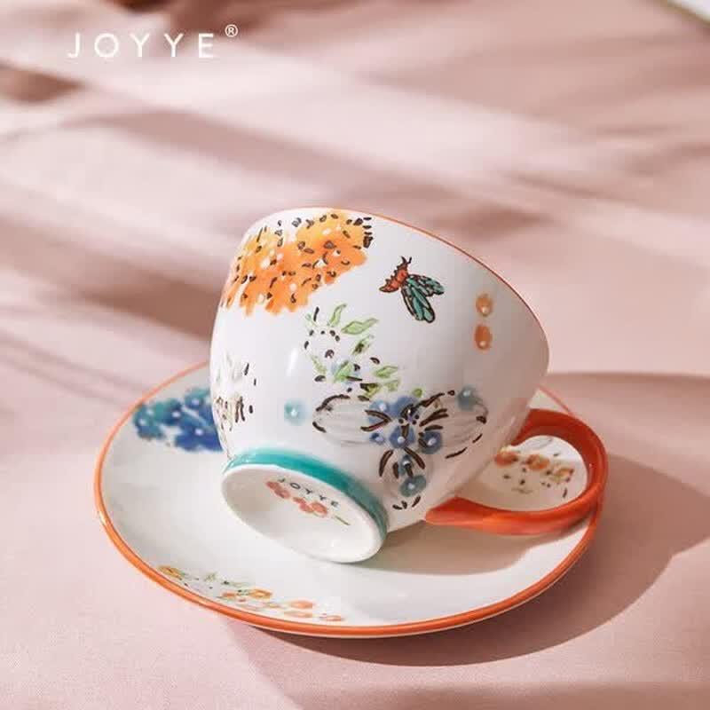JOYYE Изысканный подарочный набор: керамическая чайная чашка и блюдце