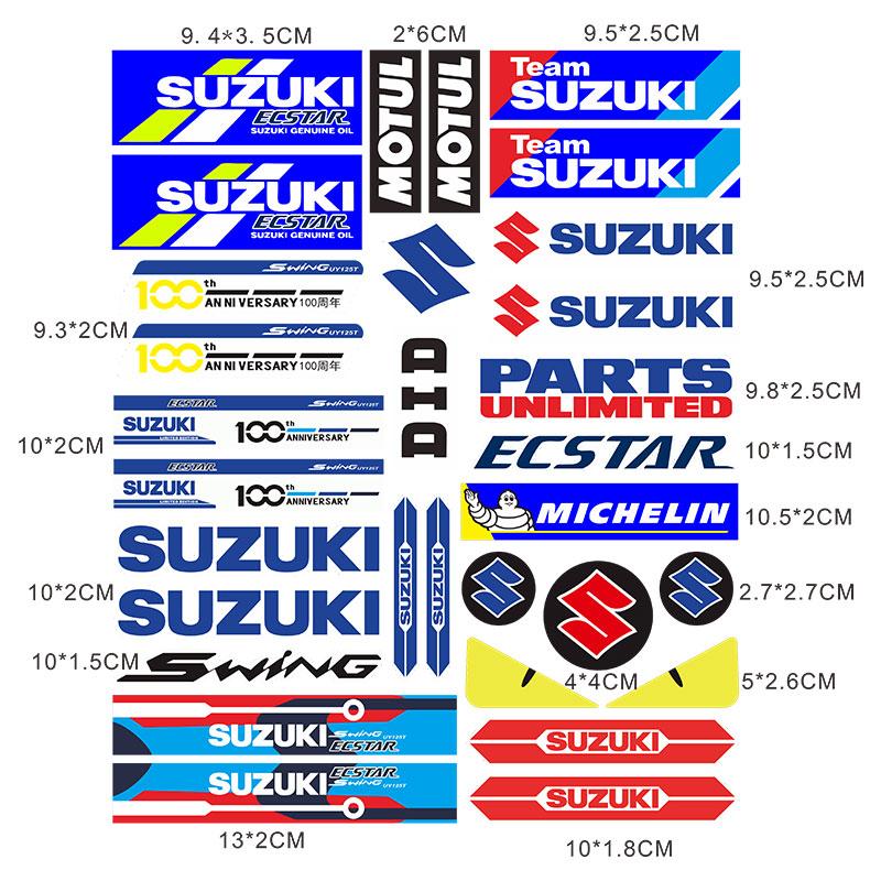 Для Suzuki Логотип Мотоцикла Наклейка Декаль на Кузов Набор Эмблема на Шлем Виниловый Комплект Водонепроницаемая Светоотражающая Наклейка Модифицированное Украшение