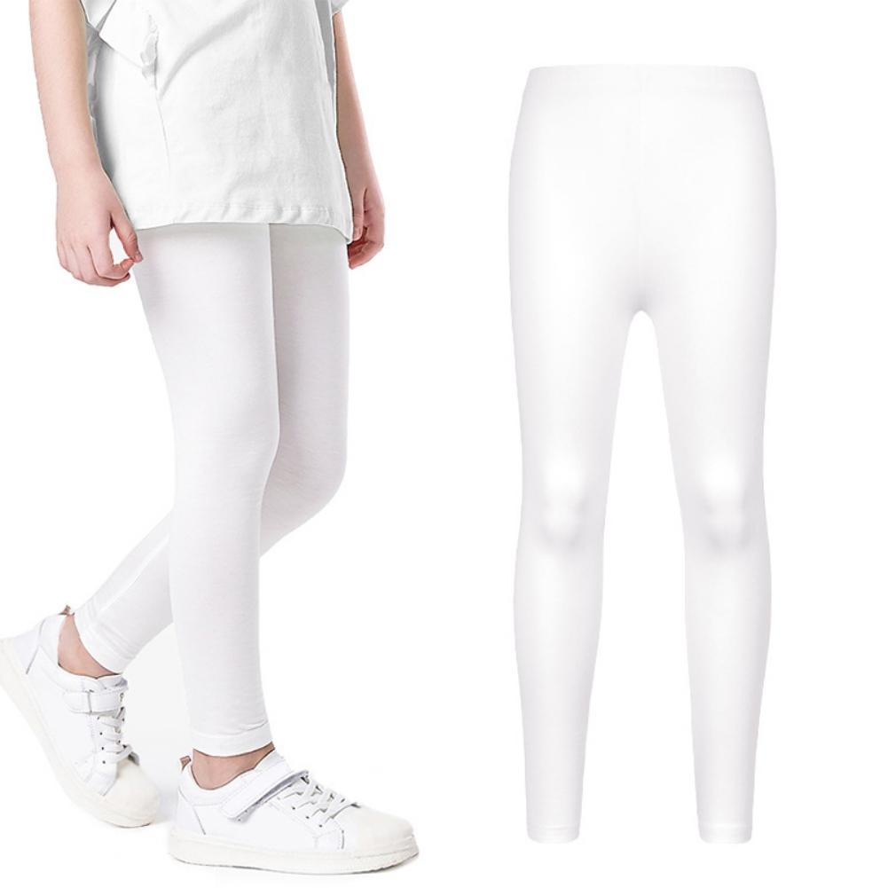 Детские брюки для девочек, мягкие эластичные детские леггинсы, 6 цветов, детские узкие брюки для девочек, однотонные брюки для детей от 3 до 9 лет