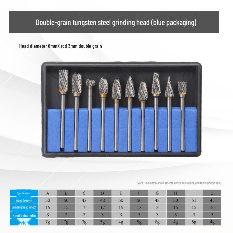 Аксессуар для шлифовальной машины с вращающимся напильником из карбида вольфрама - головка фрезы с одним и двумя зернами