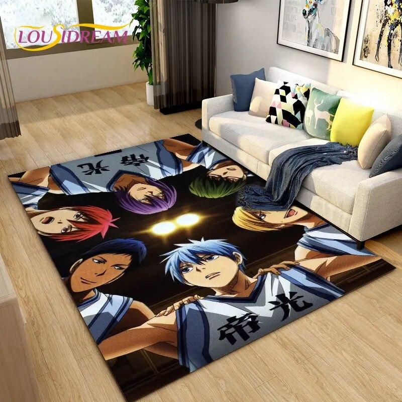 Баскетбольный коврик Куроко с героями мультфильмов, ковер для гостиной, спальни, дивана, коврик для украшения, детский нескользящий напольный коврик