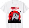 Streetwear Womens Cute Art Japanese for Cat Lover Catzilla TShirt Unisex Oversized Cotton Tee Casual Harajuku Summer Top Clothing