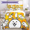 3pcs The Battle Cats pattern bedding set duvet cover set includes duvet cover &pillowcases, perfect all season bedroom decoration & gift