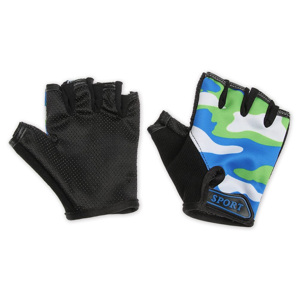 Cycling High Elastic Camouflage Child Bicycle Gloves Children's Bike Gloves Half Finger Mittens