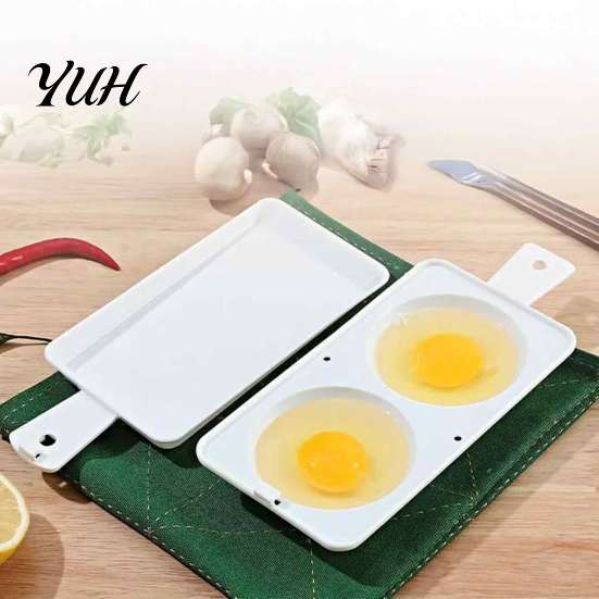 Kitchen Gadgets for Home Microwave Egg Poacher, 2?Cavity Steamer Cooker with Lid & Handle, Double Poacher Boiler Mold, Quick Breakfast Gadget Office