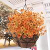 1 шт. искусственные свадебные цветы эвкалиптовая ветка букет оранжевый красный украшение для дома осень