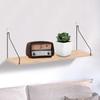 Floating Wall Shelf with Metal Brackets Nordic Display Rack Multifunction Wooden Storage Rack for Balcony Dining Room