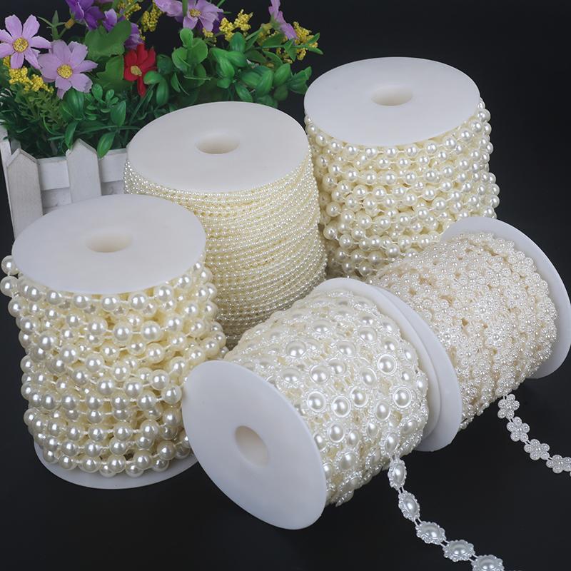 3-10mm ABS Pearl Beads Chain Garland Wedding Party Decoration DIY Craft Scrapbook Garment Decoration