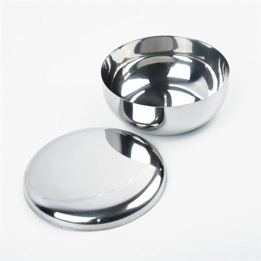 Round Rice Bowl Single Layer Children Bowl Korean Stainless Steel Bowl Cream Foam