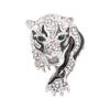 Retro Style High -End Full Rhinestone Tiger Head Beast Animal Brooch Men 'S Year Of The Tiger Transport Pin Clothing Accessories
