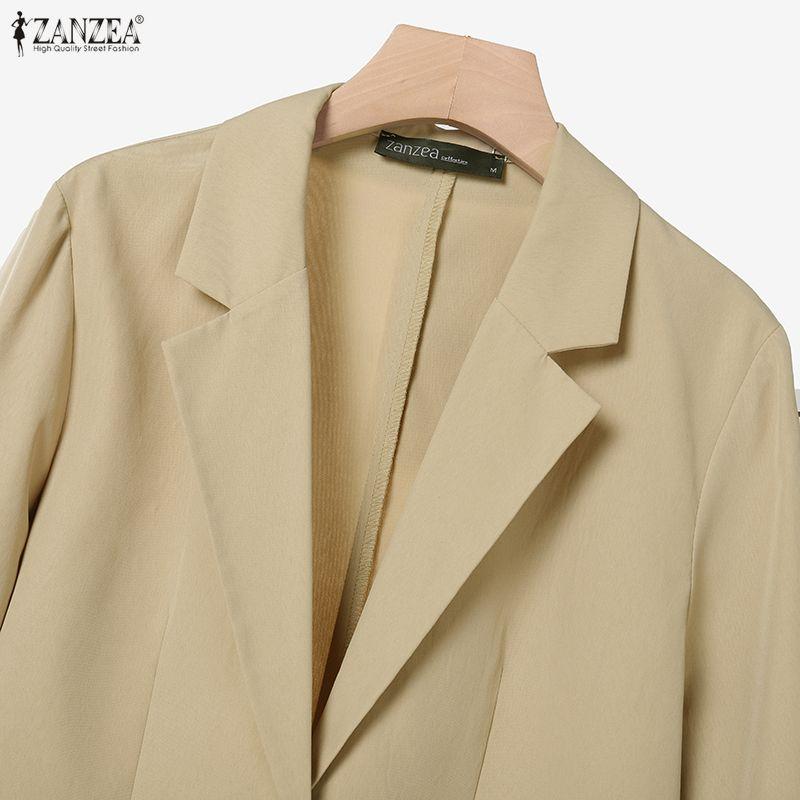 ZANZEA Женский кардиган с длинным рукавом, блузка и брюки, повседневные костюмы-двойки