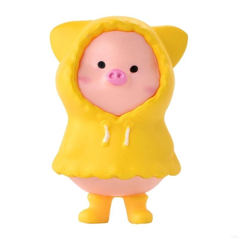 62KD Игривая фигурка свиньи, украшение, полимерная статуэтка свиньи, коллекция, миниатюры, декор