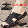 Кожаные мужские пляжные сандалии для воды, летние уличные повседневные спортивные сандалии с закрытым носком, нескользящие мягкие походные забродные кроссовки