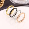 Simple Titanium Steel Diamond Ring for Women Minimalist Couple Band Smooth Stainless Steel Jewelry