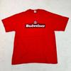 Винтажная графическая футболка Gildan Budweiser Мужская XL Плотный хлопок Красная с коротким рукавом