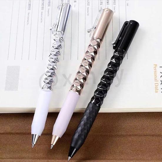 Геометрическая металлическая хрустящая ручка, хрустящая сенсорная ручка, морфинговая шариковая ручка для снятия стресса, 0,5 мм, выдвижная гелевая ручка для школы и офиса