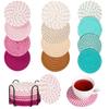 8PCS/Set Cotton Rope Woven Coaster with Holder Table Insulating Mat for Cup Bowl Resistant Coffee Shop Desktop Protection Pad