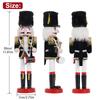 30CM Christmas Nutcracker Set Wooden Nutcracker Ornament Soldier Figure Handcraft Doll Home Office Desktop Xmas Decoration Gift