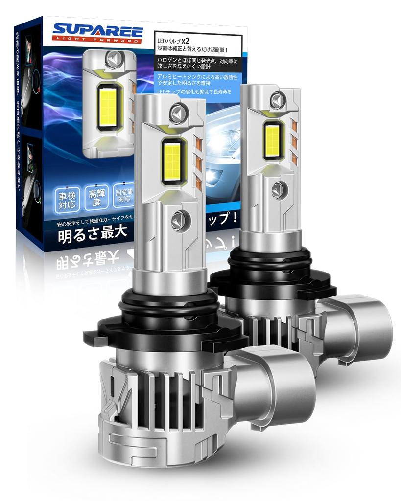 SUPAREE HB3 LED Headlights for High Vehicle Inspection 6000K Natural Quadruple Heat Super Bright HB3 LEDs for DC12V HB4 Halogen Compatible with Quiet