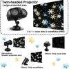 2025 Upgraded LED Snowflake Projector Light 2-in-1 Outdoor Waterproof Christmas Halloween Decor with Snowfall Pattern Party Lamp
