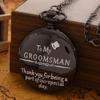 2pcs/set, Retro Fashion Men's Pocket Watch ‘To My GROOMSMAN’ Necklace Pendant Quartz Pocket Watch, Ideal Choice for Gifts To Men.