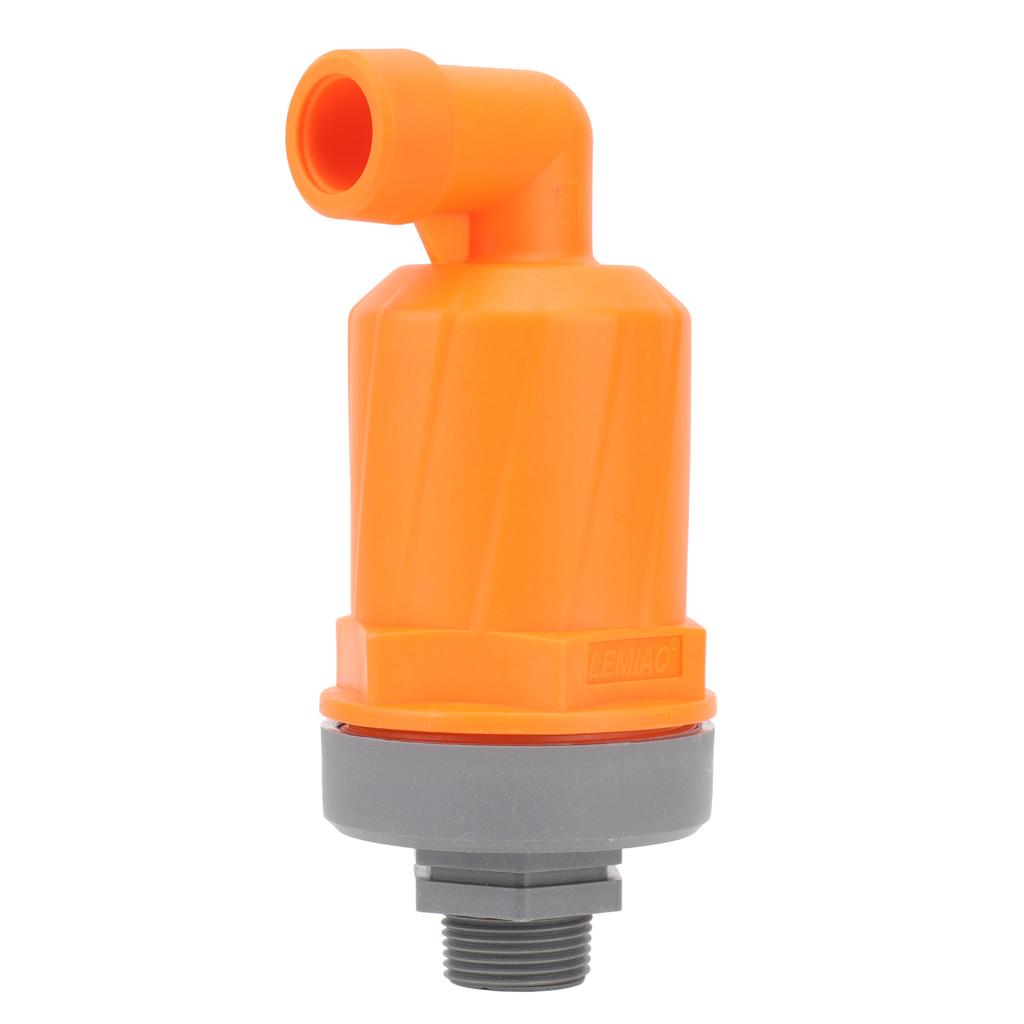 Orange Automatic Air Vent Valve High Hardness Great Flowing Rate PP Exhaust Vent Valve Top G1 2 Bottom G1 Compound Type