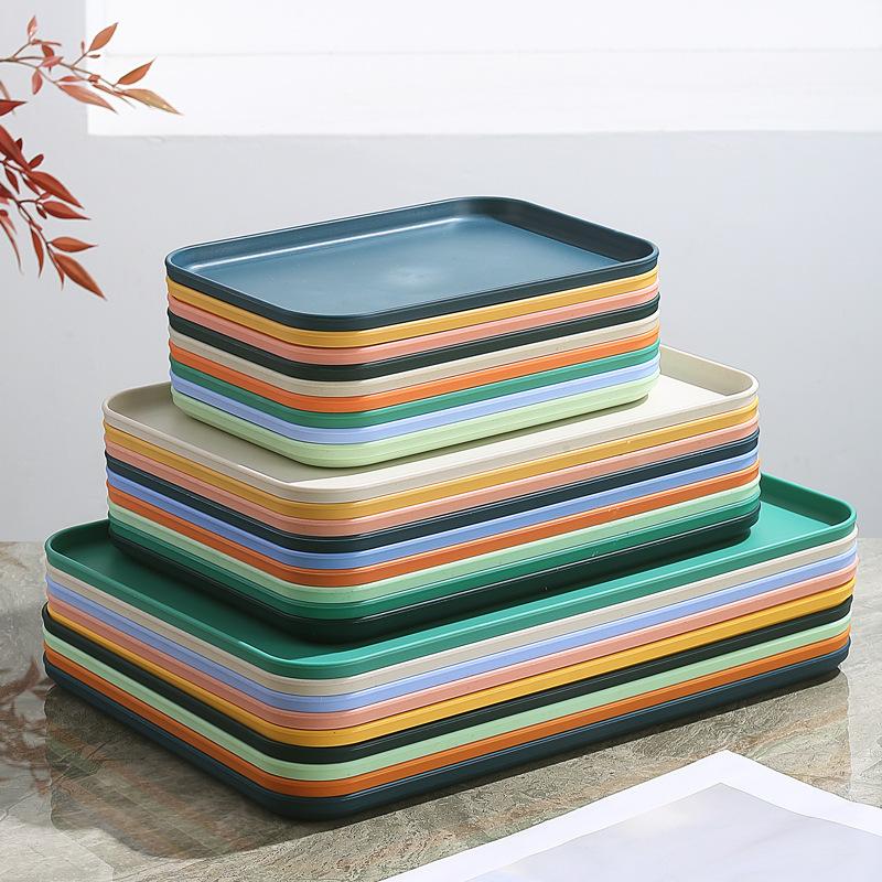 Chong Gu Wheat Straw Plastic Tray Thickened Anti-Drop Fruit Plate Stall Kindergarten Special Plate High Value