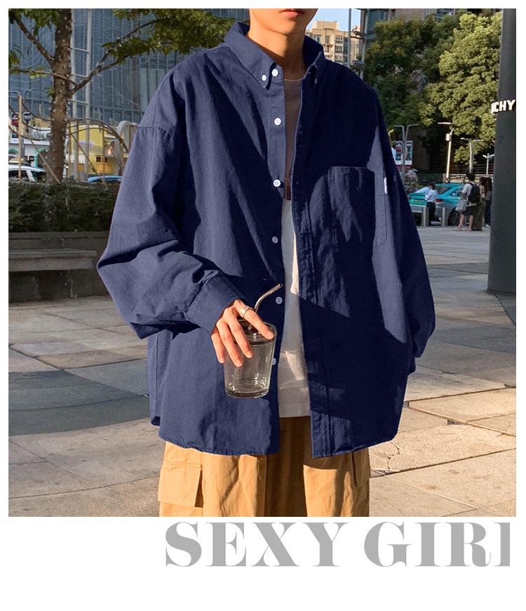 Японский CityBoy Однотонный Многослойный Лацкан Рукав Три Четверти Летняя Мужская Рубашка Куртка