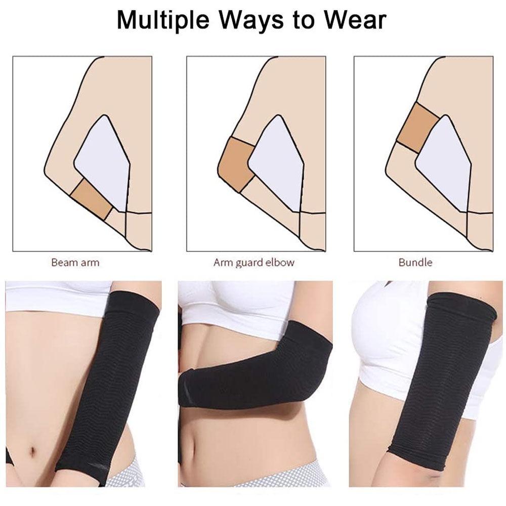 1Pair Arm Slimming Shaper Wrap, Arm Compression Sleeve Women Weight Loss Upper Arm Shaper Helps Tone Shape Upper Arms Sleeve