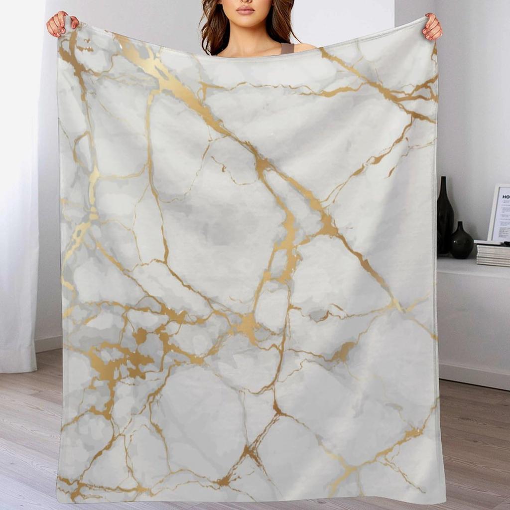 Abstract Geometric Marble Throw Blanket Soft Plush Flannel Fleece Blanket for Home Bed Sofa Couch Chair Outdoor Travel Camping