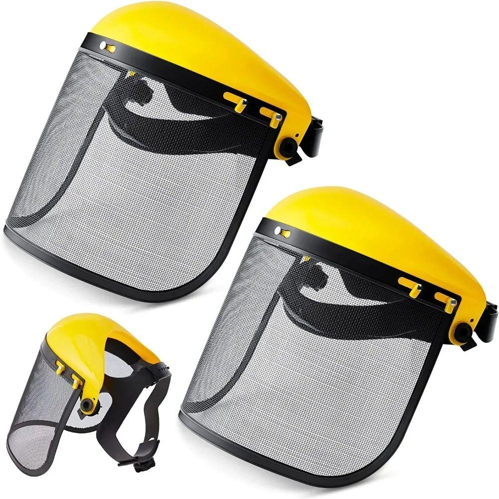 with Full Face Mesh Grass Trimmer Safety Helmet Mesh Garden Helmet Garden Mask Lawn Mower