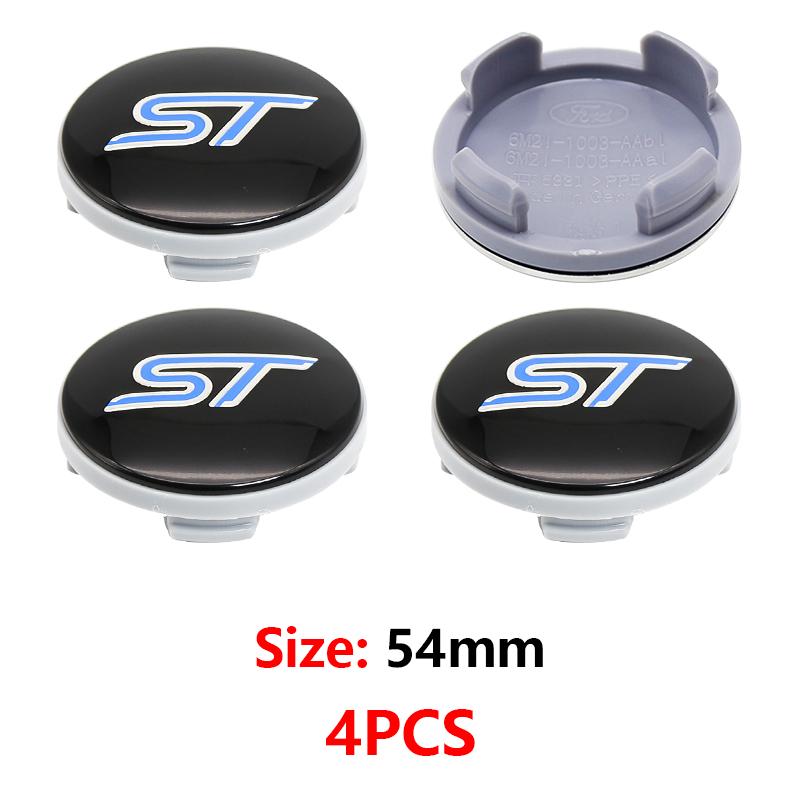 BQYI9 4PCS 54mm Car Wheel Center Hub Caps Rim Cover For Ford Focus Mondeo Mustang Fiesta Kuga MK2 Everest Escape MK3 MK4 Accessories