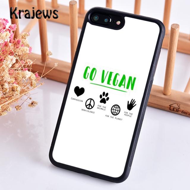 Krajews Vegan Vegetarian Quote Phone Case Cover For IPhone 18 17 Air 16 15 14 plus 11 12 13 pro max coque Shell Fundas