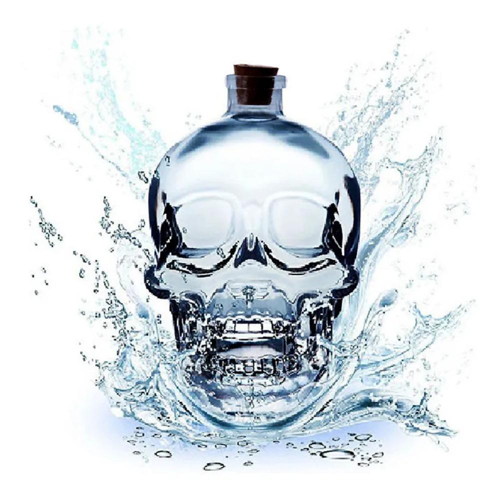 Glass Skull Head Cup 100-750ML Water Bottle Creative Skull Head Wine Bottle Halloween Gift