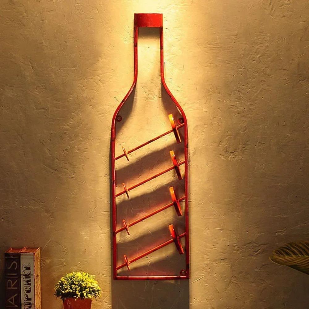 Display Oversized Retro Wine Rack Iron Wine Bottle Storage Organizer Home Restaurant