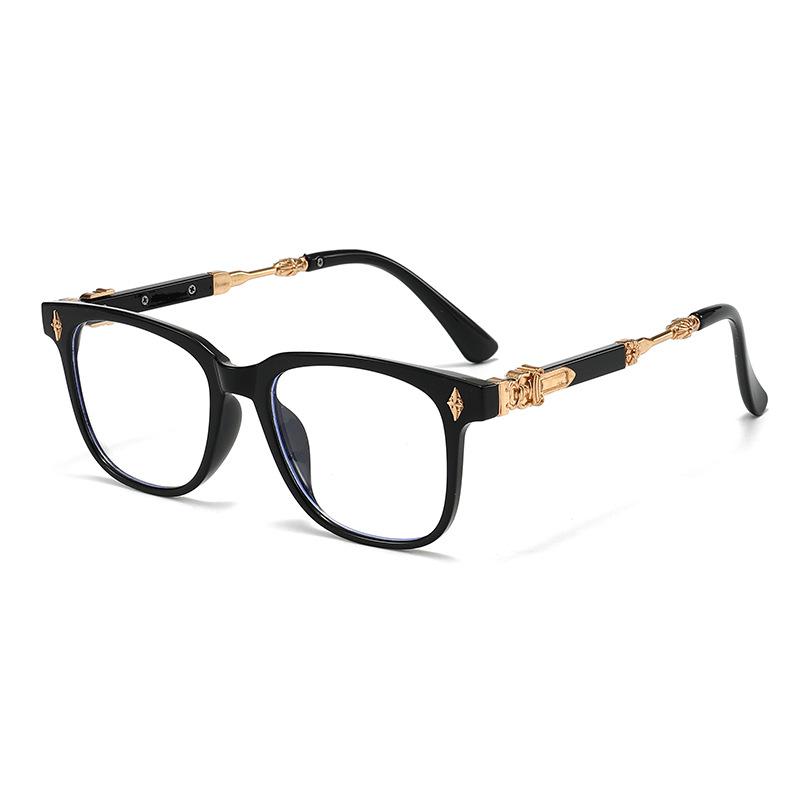 Internet celebrity fashion ruffian handsome glasses frame men and women personality literary anti blue light Sven glasses flat mirror women