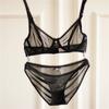 French Ultra Thin Lingerie Set Sexy Mesh Transparent Bra Set Women Lace Underwear Summer Breathable Bralette Female Intimates