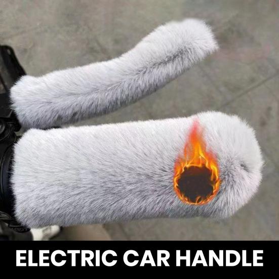 1 комплект зимней накладки на руль, мягкая на ощупь, толстый плюш, морозостойкая, противоскользящая, однотонная, универсальная, моющаяся накладка на руль мотоцикла