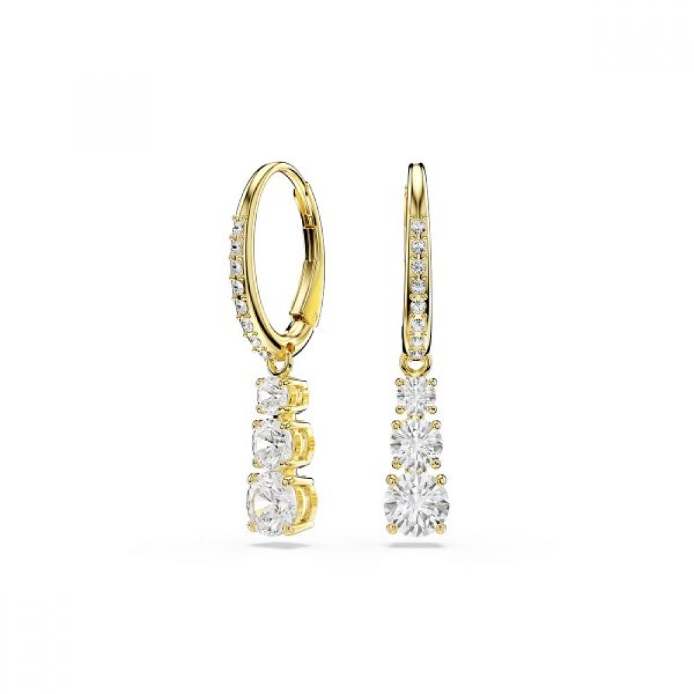Swarovski [genuine Product Gift Bag] Gold Tone Hoop Earrings 5723300