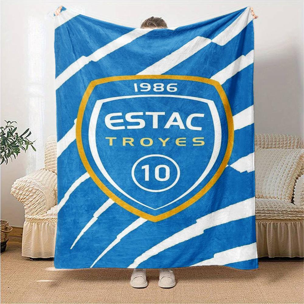 Troyes AC Print Flannel Blanket High Quality Warm Comfortable Cover for All Seasons Perfect for Gifts Home Decor